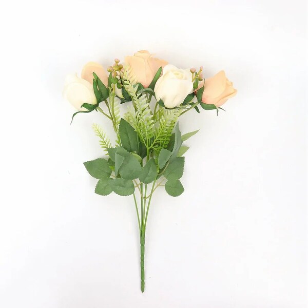 3 Silk Rose Bud Bouquets 13 Inch Artificial Flower