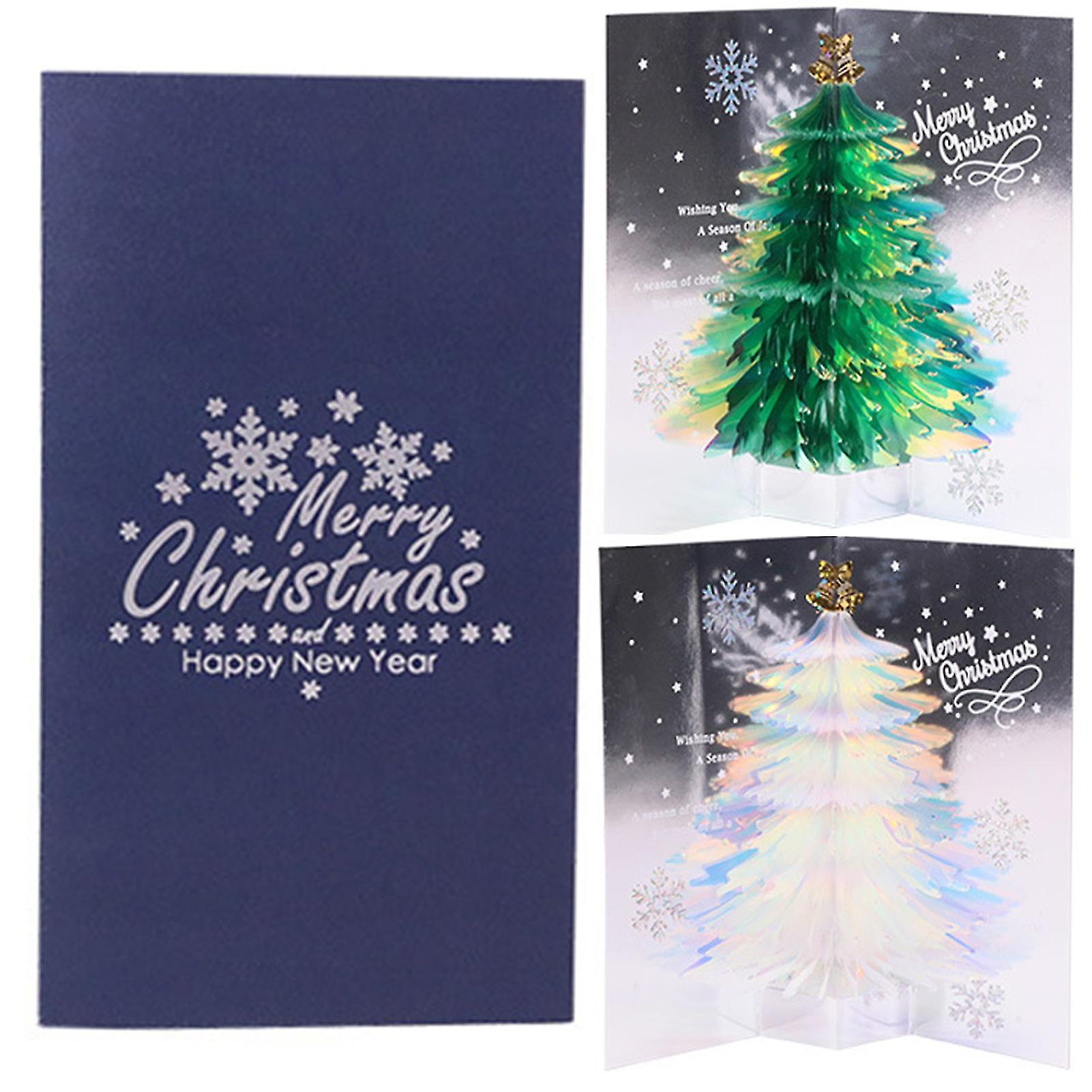 1 Set Nice-looking Greeting Card Realistic Paper 3d Exquisite Christmas Tree Card For Friends