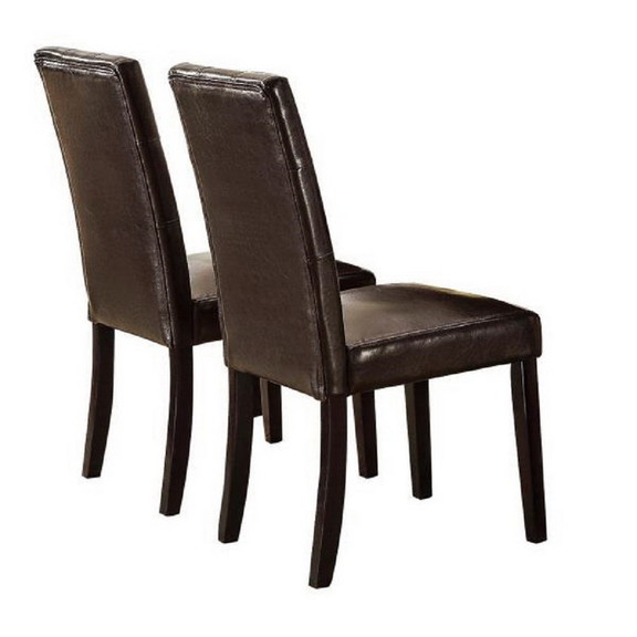 Set of 2pc Chairs Breakfast Dining Dark Brown PU /...