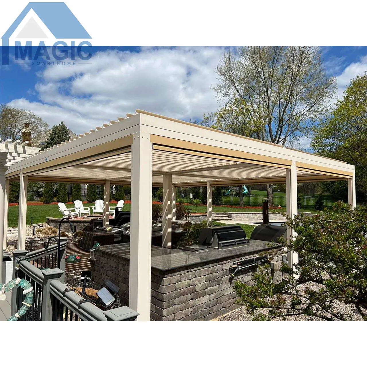 Magic Smart Home factory direct sales outdoor aluminum pergola gazebo 3x3 4x4 3x6 easy installation DIY product