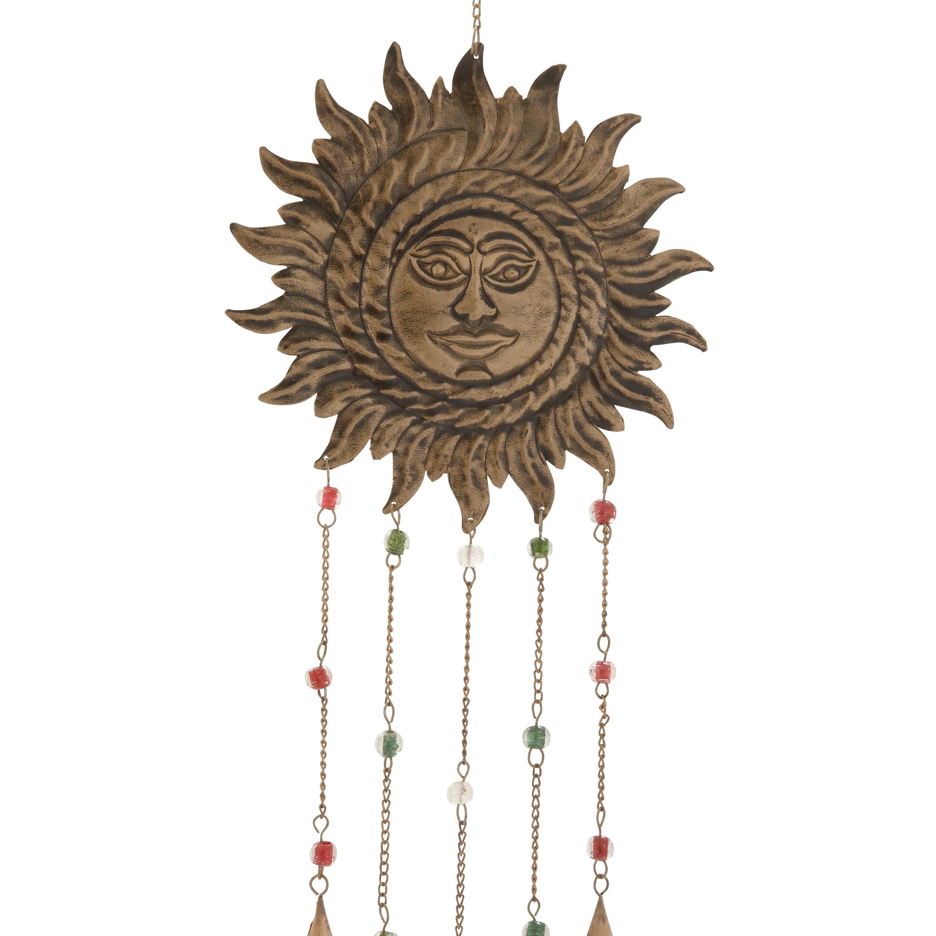 DecMode Eclectic Metal Moon and Sun Windchime Bell， 9