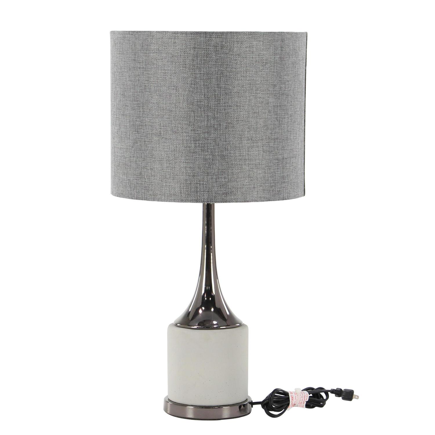 DecMode Gray Metal Traditional Table Lamp 23