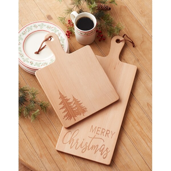 Merry Christmas Pine Tree Cutting Board (Set of 2)