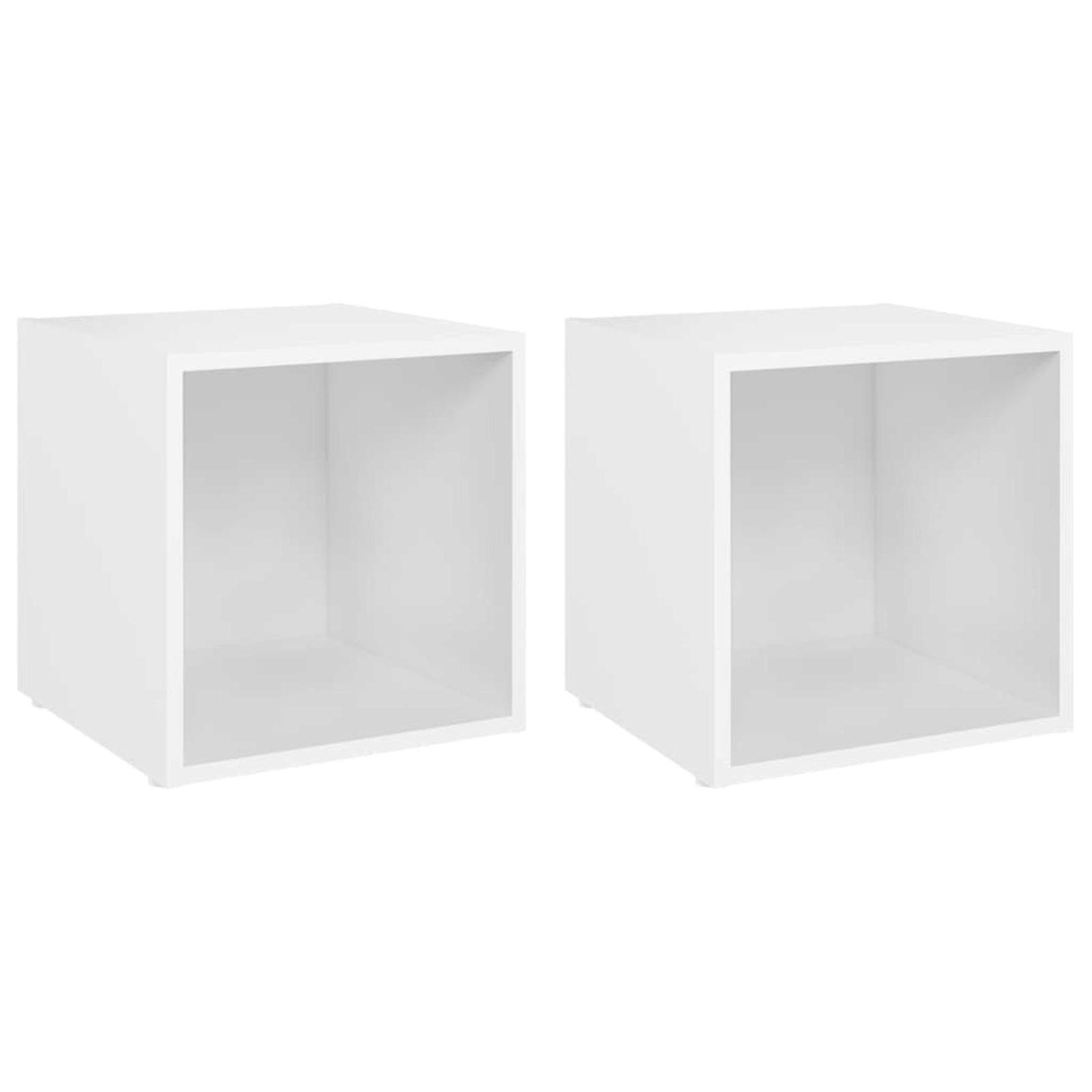 Tv Cabinets 2 Pcs White 37x35x37 Cm Chipboard No.345656