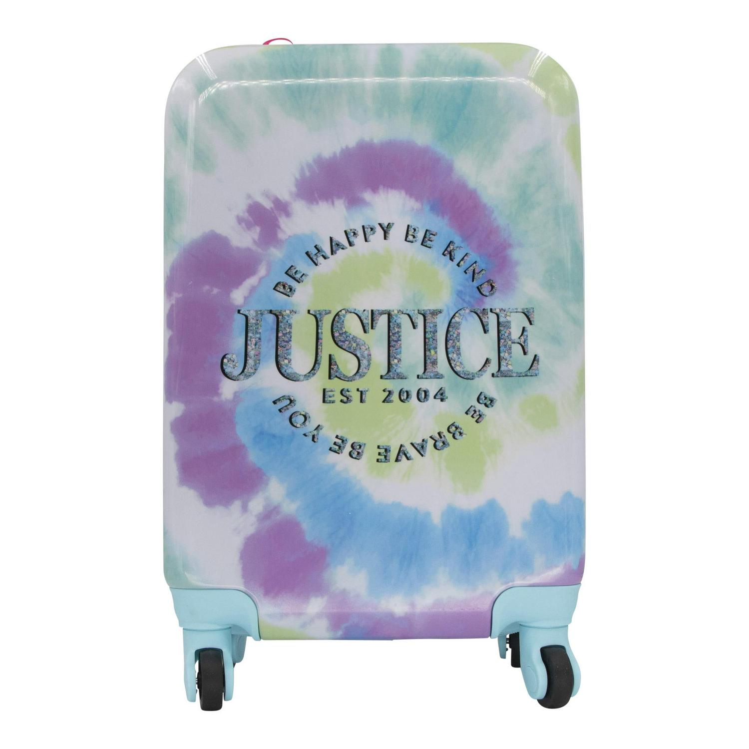 Justice Girls 22 Hard Shell Carry-On Luggage in a Blue Tie Dye Print