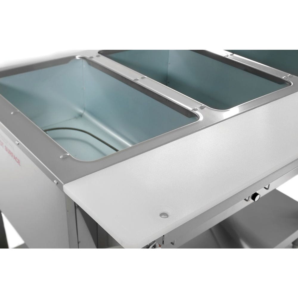 Kratos 28W-110 Stationary Three Pan Open Well Electric Steam Table with Undershelf， 120V， 1500W