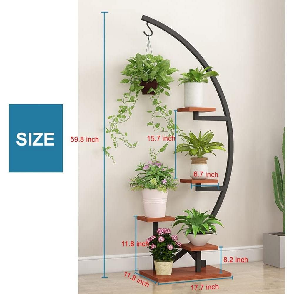 5-Tier Metal Plant Stand， Curved Metal Display Rack for Garden， Patio， Balcony (White 2-Pack) B08NZ7QQ6B