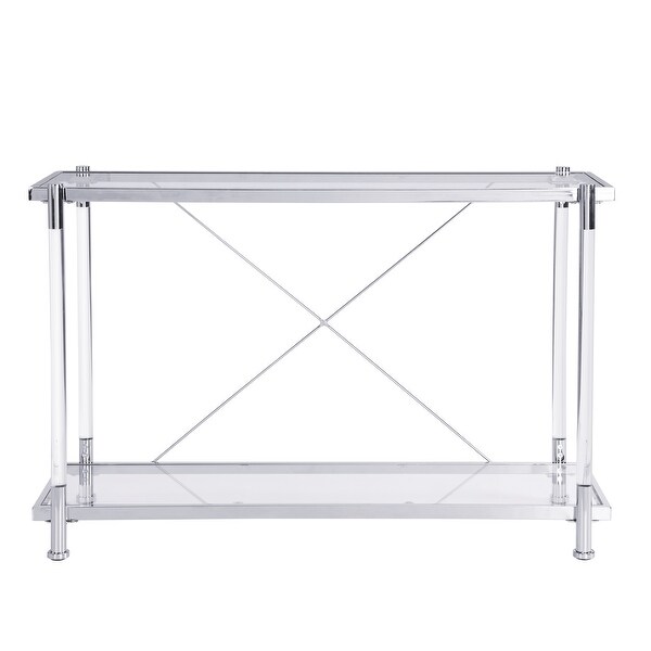 Modern Style Glass Console Table With Two shelves