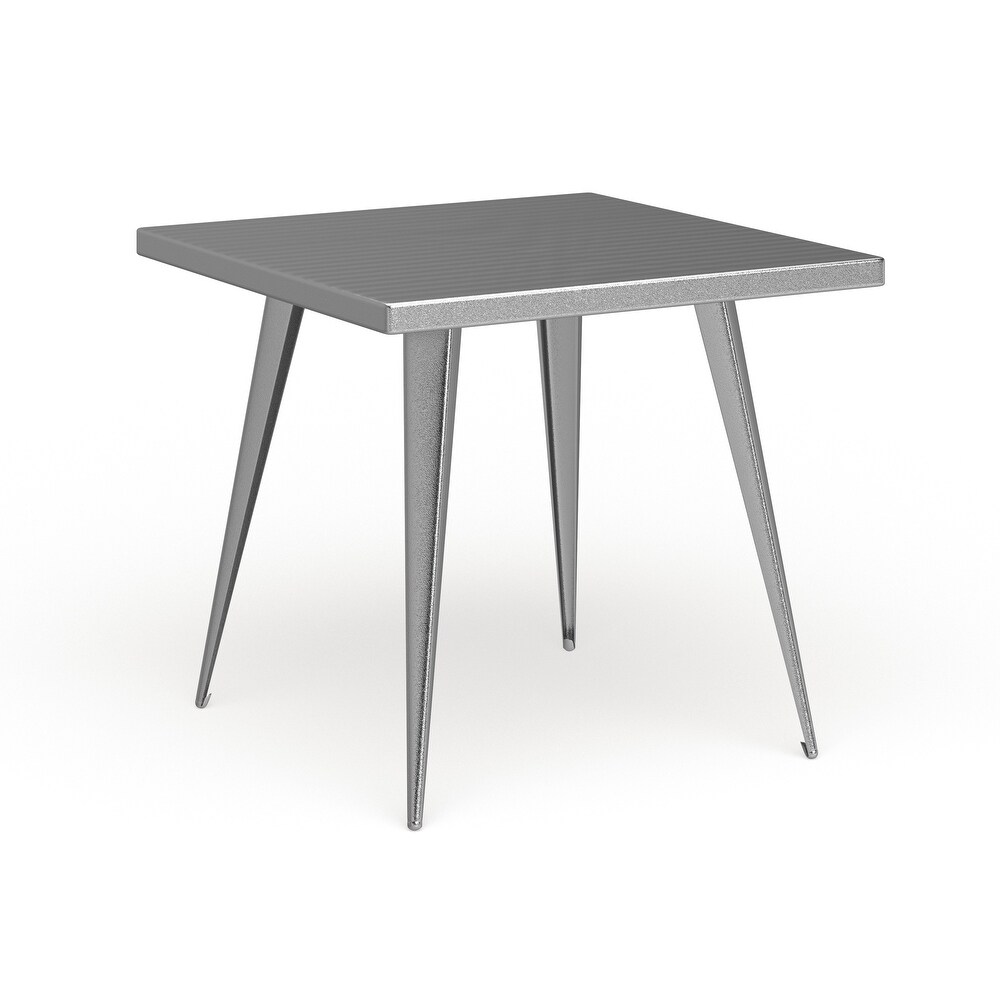 Carbon Loft Swan Industrial Square Metal Dining Table   N/A