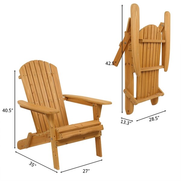 Folding Wooden Adirondack Lounger Chair