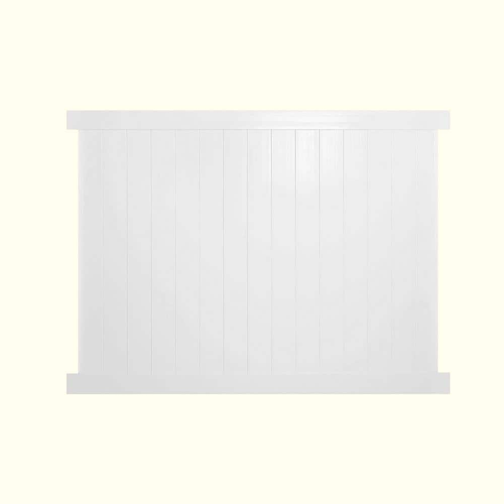 Weatherables Pembroke 6 ft. H x 8 ft. W White Vinyl Privacy Fence Panel Kit PWPR-TG11.3-6X8