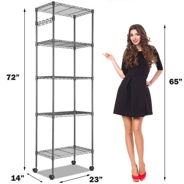 5-Tier 600 lbs Carrying Capacity Wire Shelf 72