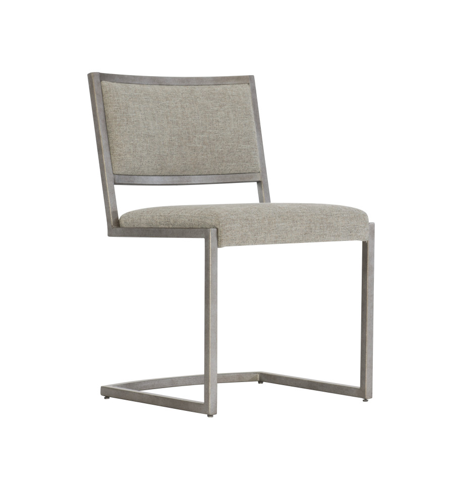 Bernhardt Loft Ames Metal Side Chair  Glazed Silver   Farmhouse   Dining Chairs   by HedgeApple  Houzz