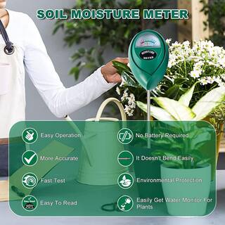 Soil Moisture Meter Plant Moisture Monitor for Garden Lawn Farm Indoor and Outdoor Green No Battery Required B09VC2825P