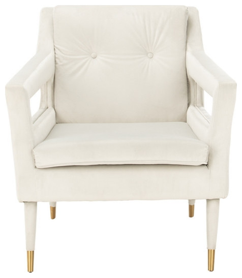 Sari Tufted Arm Chair Silver   Midcentury   Armchairs And Accent Chairs   by V.S.D Furniture  Houzz