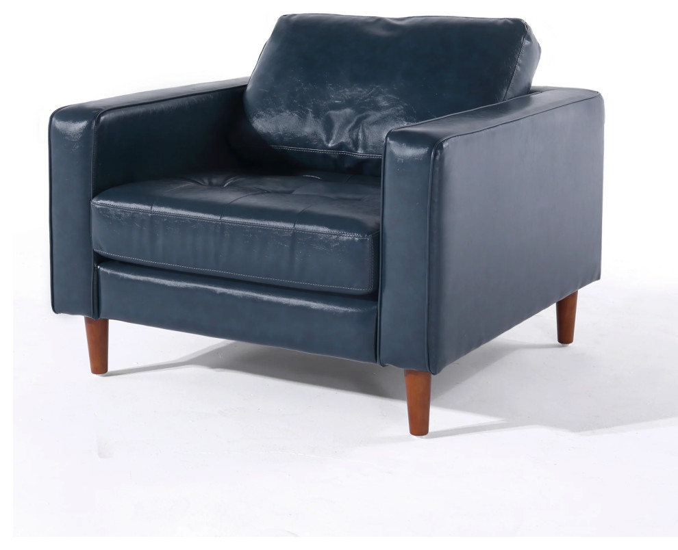 Cosmic Modern Contemporary Leather Armchair   Midcentury   Armchairs And Accent Chairs   by Crafters and Weavers  Houzz