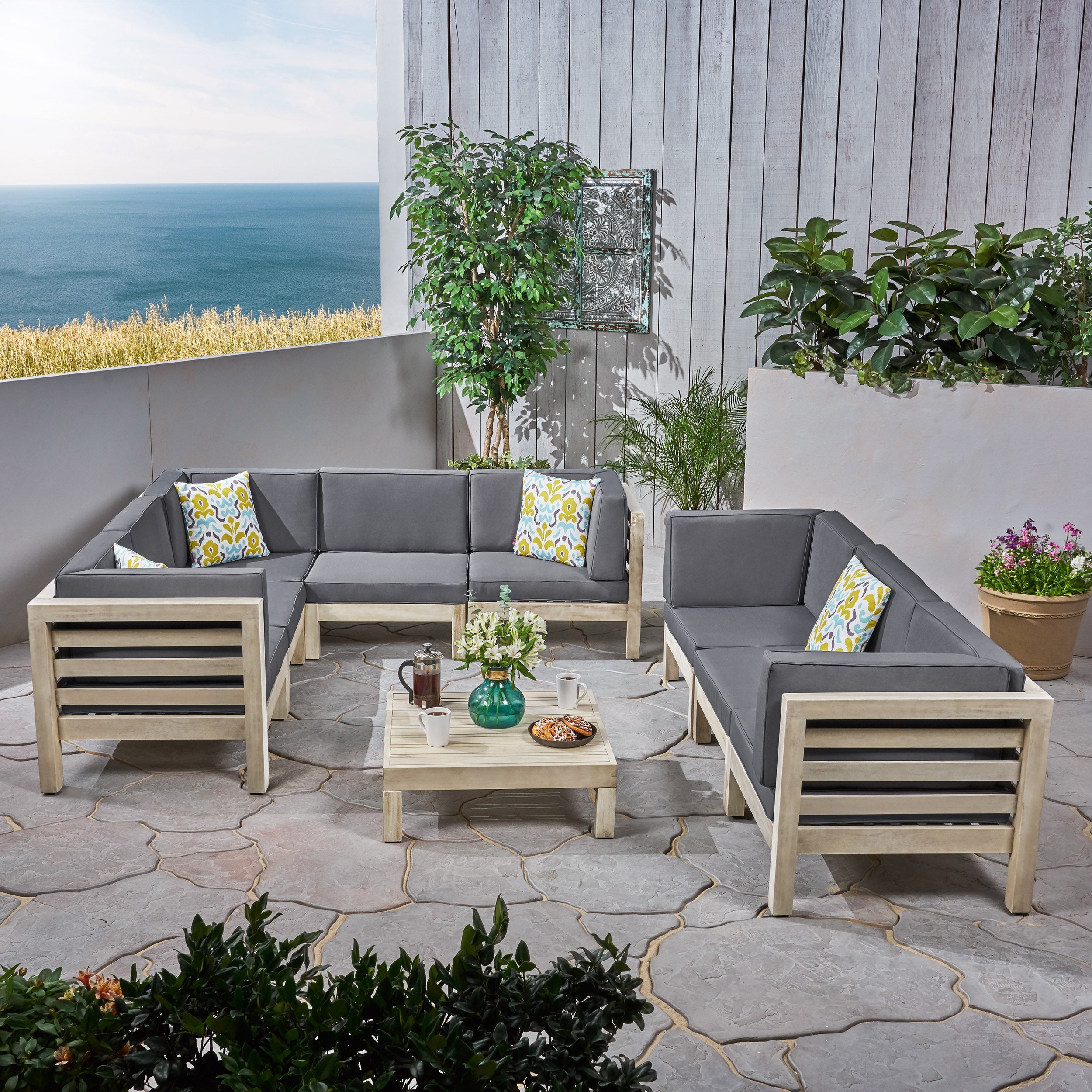 Ravello Outdoor Sectional Sofa Set with Coffee Table