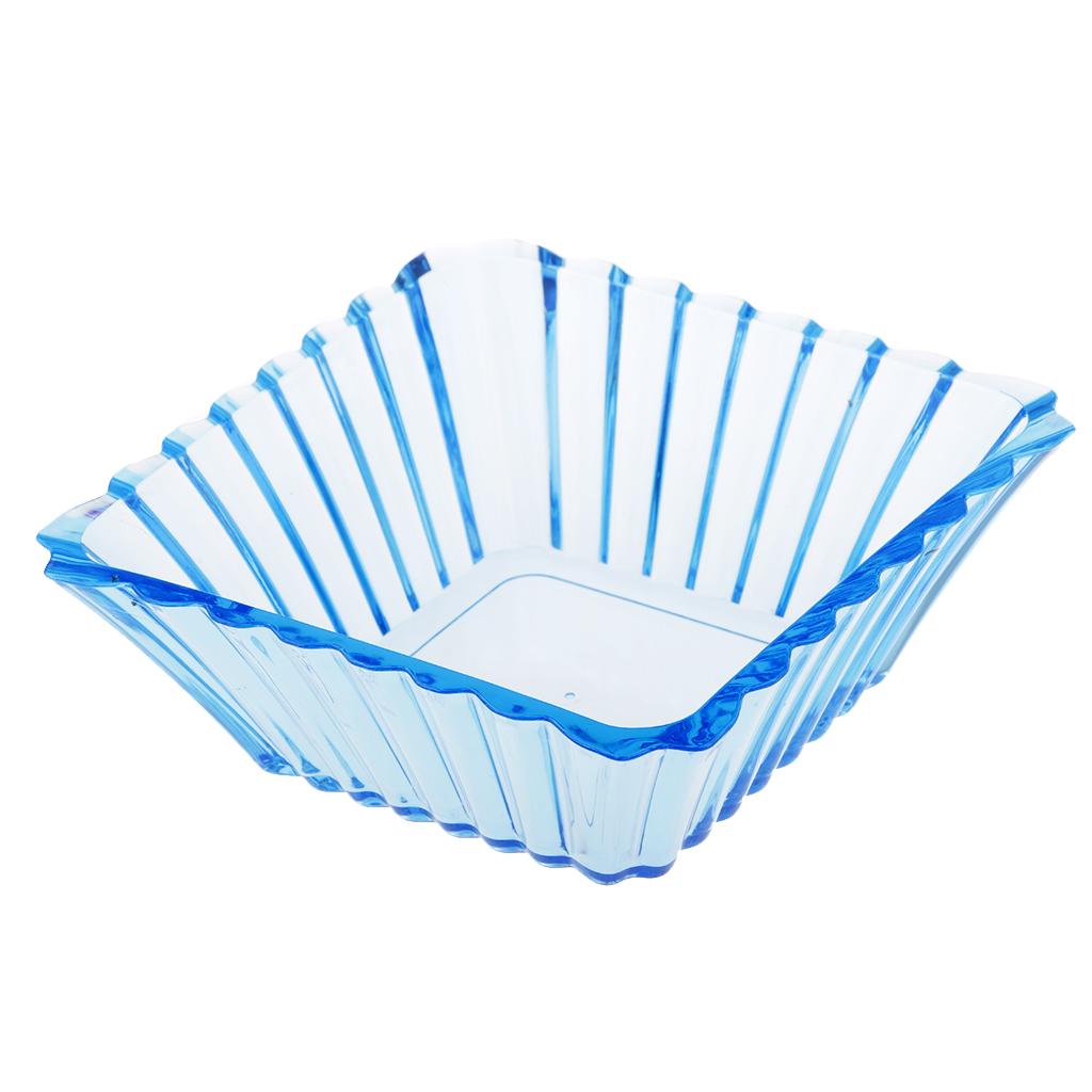 Acrylic Salad Fruit Dessert Candy Bowl Holder Tray Basket Blue