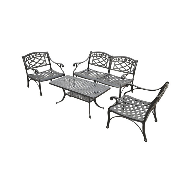 Sedona 4pc Outdoor Conversation Set Black Crosley