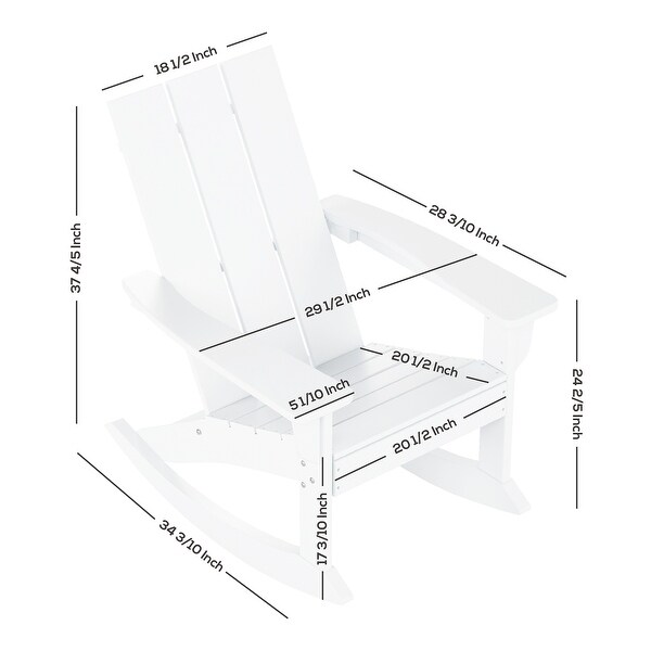 Polytrends Shoreside Modern EcoFriendly All Weather Poly Adirondack Rocking Chairs (Set of 2)