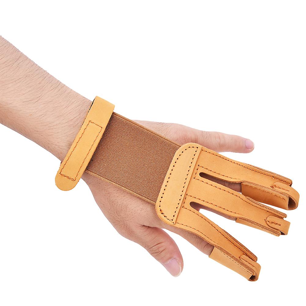 Artificial Cow Leather Archery 3 Finger Guard Protective Glove Finger Tab Protector For Recurve Longbow Hunting Shooting Accessory