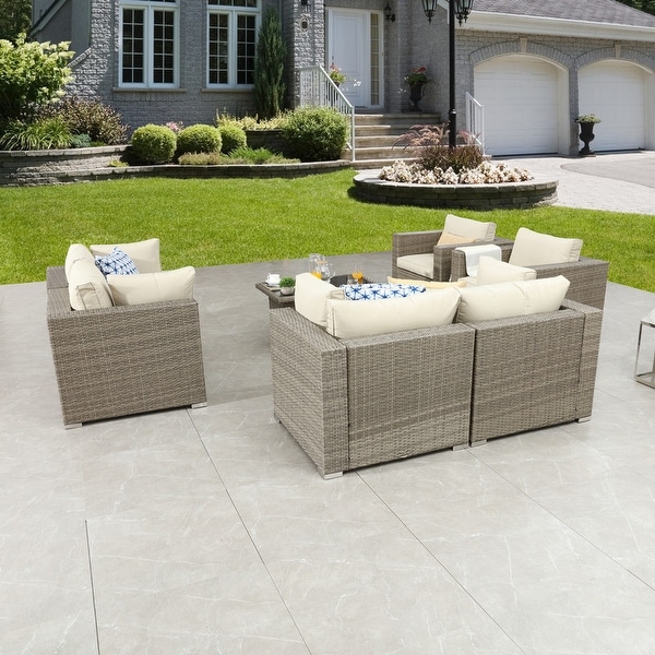 PATIO FESTIVAL 7Piece OUTDOOR Conversation Loveseat Seating Set