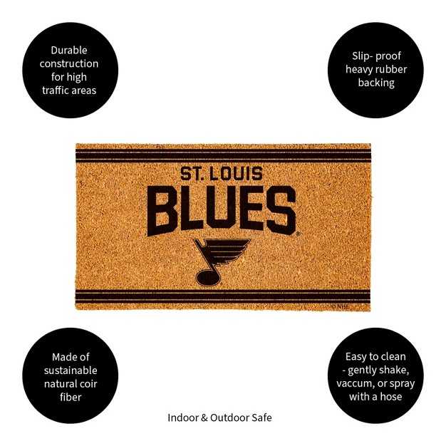 Evergrreen St Louis Blues Logo Natural Coir 28 X 16 Inches Indoor Outdoor Doormat