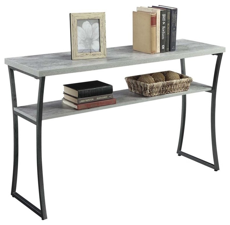 Pemberly Row Console Table in Faux Birch   Industrial   Console Tables   by Homesquare  Houzz