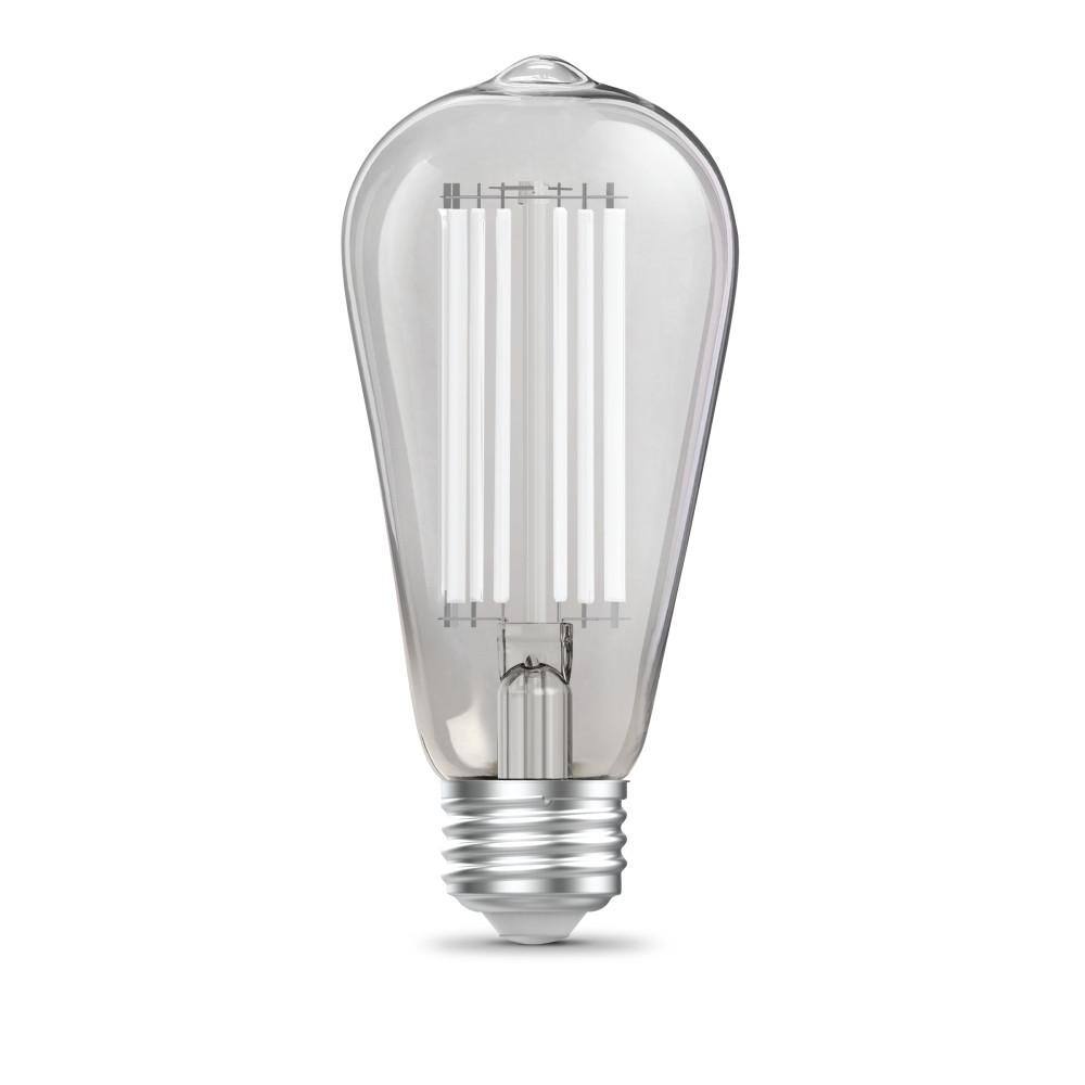 Feit Electric 60-Watt Equivalent ST19 Dimmable White Filament Clear Glass Vintage Edison LED Light Bulb Daylight 5000K ST1960950CAWFILHDRP