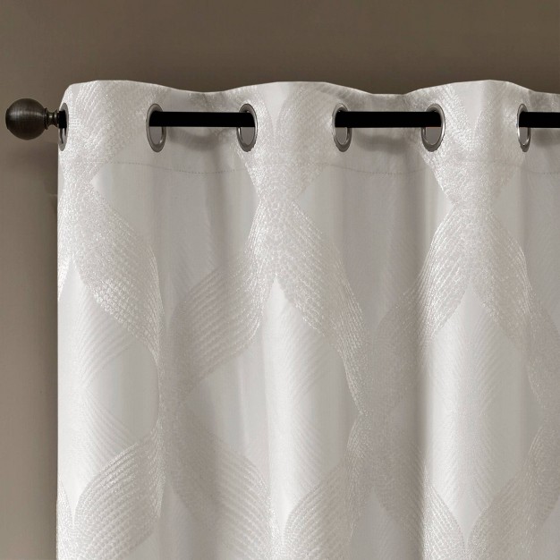 Byron Ogee Knitted Jacquard Blackout Curtain Panel