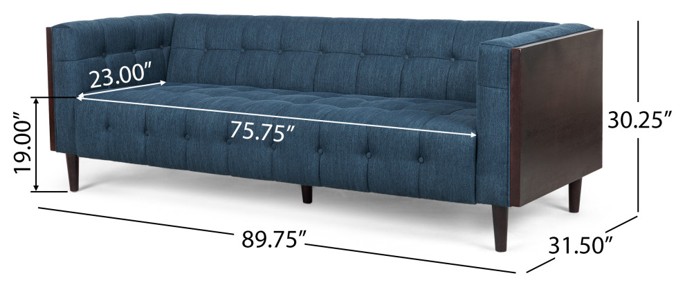 Croton Contemporary Tufted 3 Seater Sofa   Midcentury   Sofas   by GDFStudio  Houzz