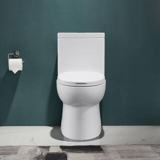 UPIKER Modern 12 in. Rough-In 1-piece 1.27 GPF Dual Flush Elongated Toilet in White Seat Included UP2210TOW12A003