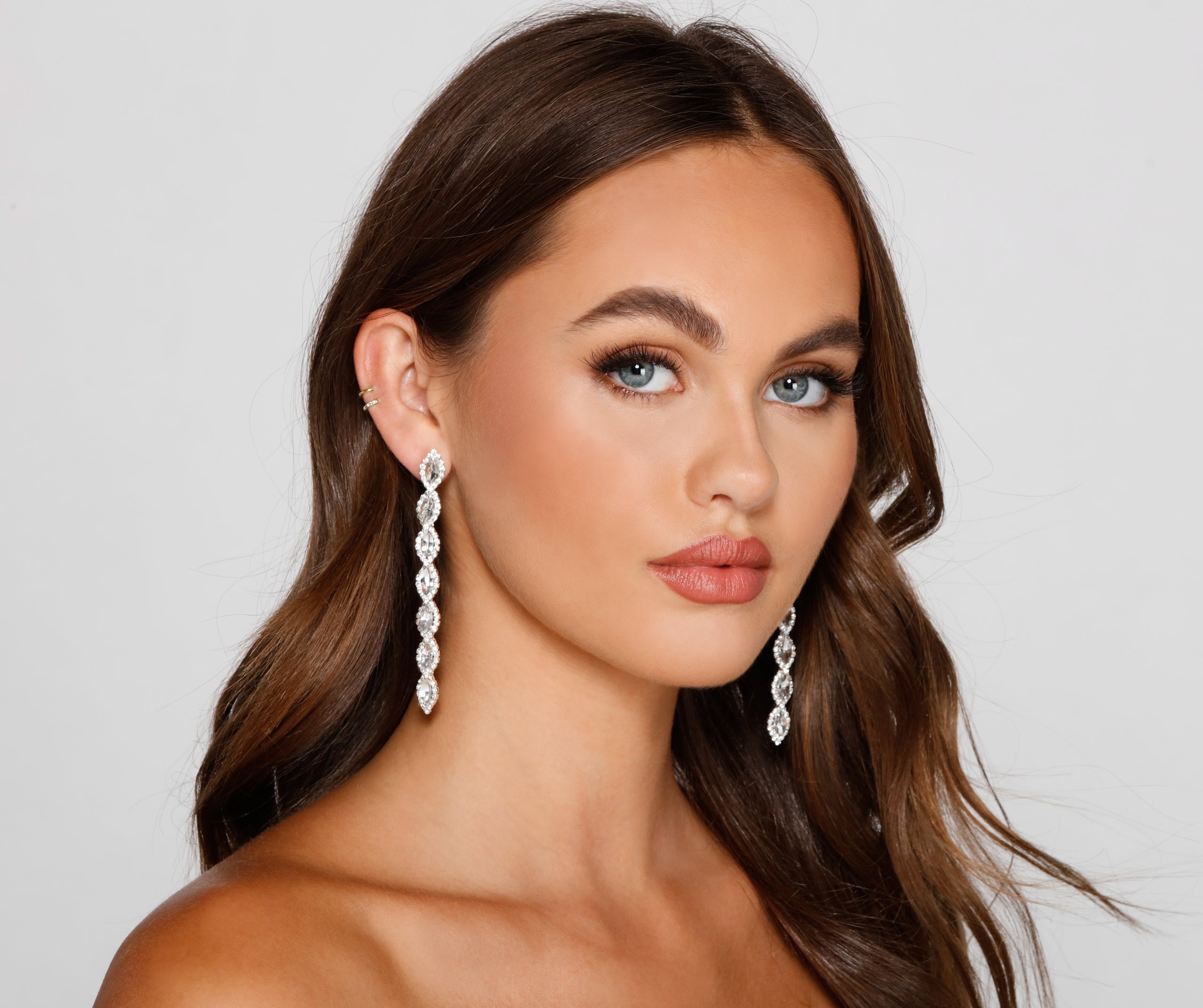 Bling It On Rhinestone Linear Earrings