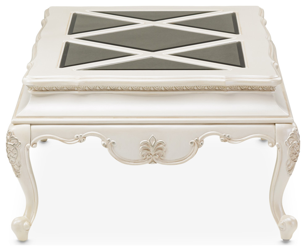 Lavelle Rectangular Cocktail Table   Classic Pearl   Victorian   Coffee Tables   by Michael Amini  Houzz