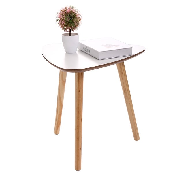 Portable Triangular End Table with 3 Supporting Feet