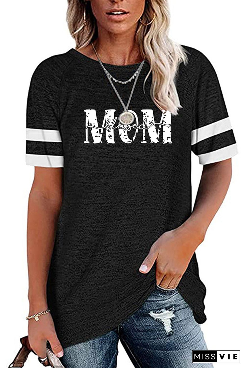 Mom Print Graphic Tee Wholesale