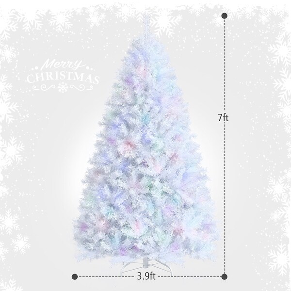 White Artificial Unlit Christmas Tree with Iridescent Branch Tips