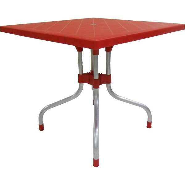 Lyra Plastic Resin Square Outdoor Patio Table