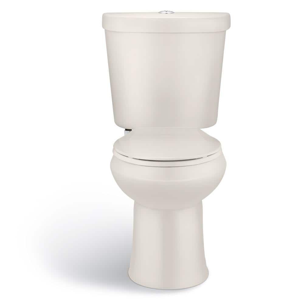 Glacier Bay 2piece 11 GPF16 GPF High Efficiency Dual Flush Elongated Toilet in Biscuit