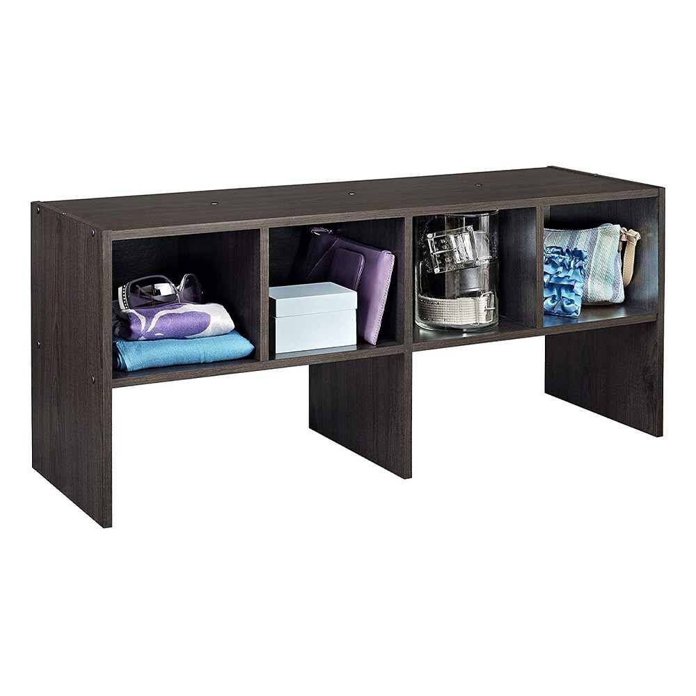 ClosetMaid 508200 Shelf Organizer with Shoe Rack and Cube Storage  Espresso   19.2