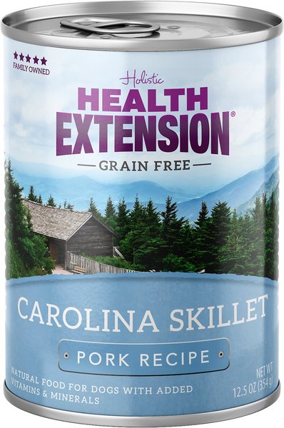 Health Extension Carolina Skillet Pork Recipe Grain-Free Wet Dog Food， 12.5-oz can， case of 12