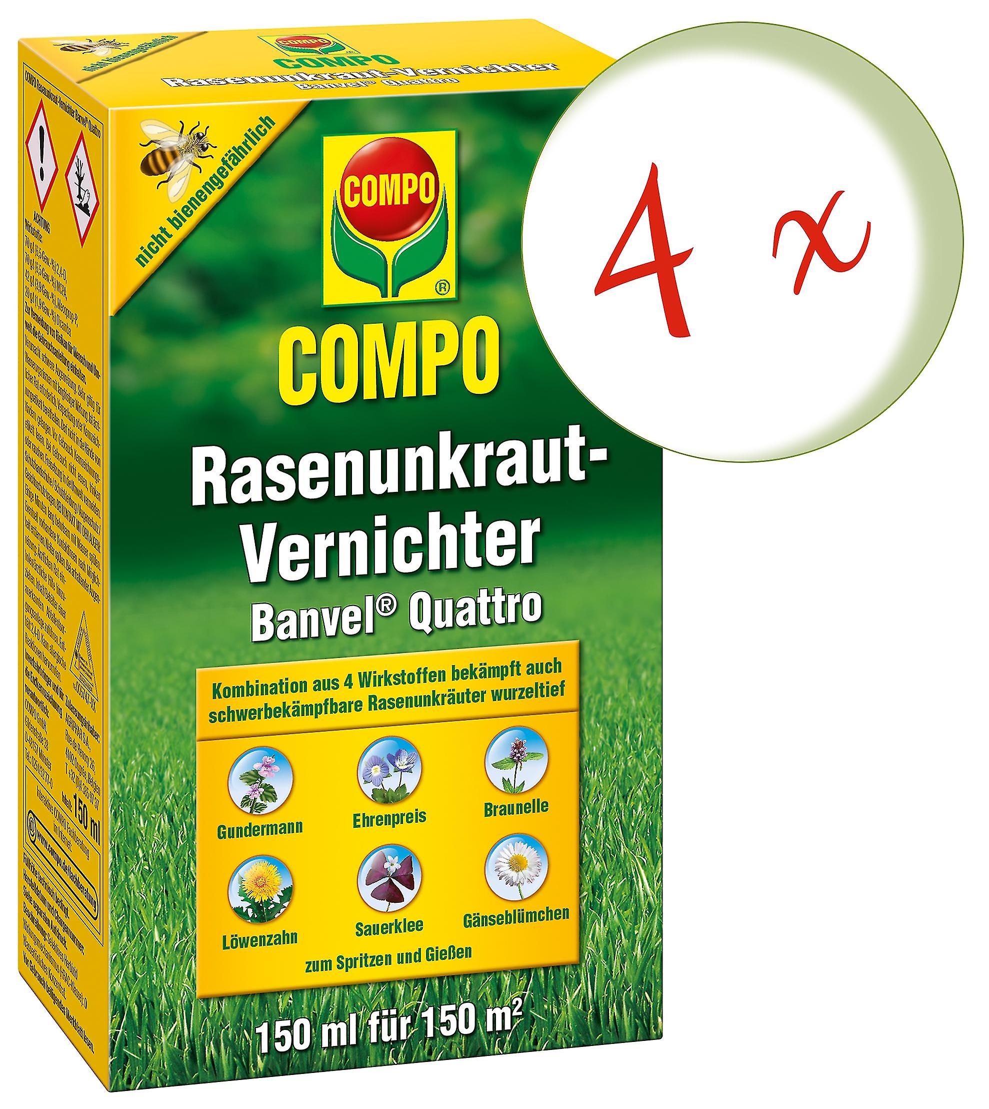 4 x COMPO lawn weed killer Banvel?? Quattro， 150 ml