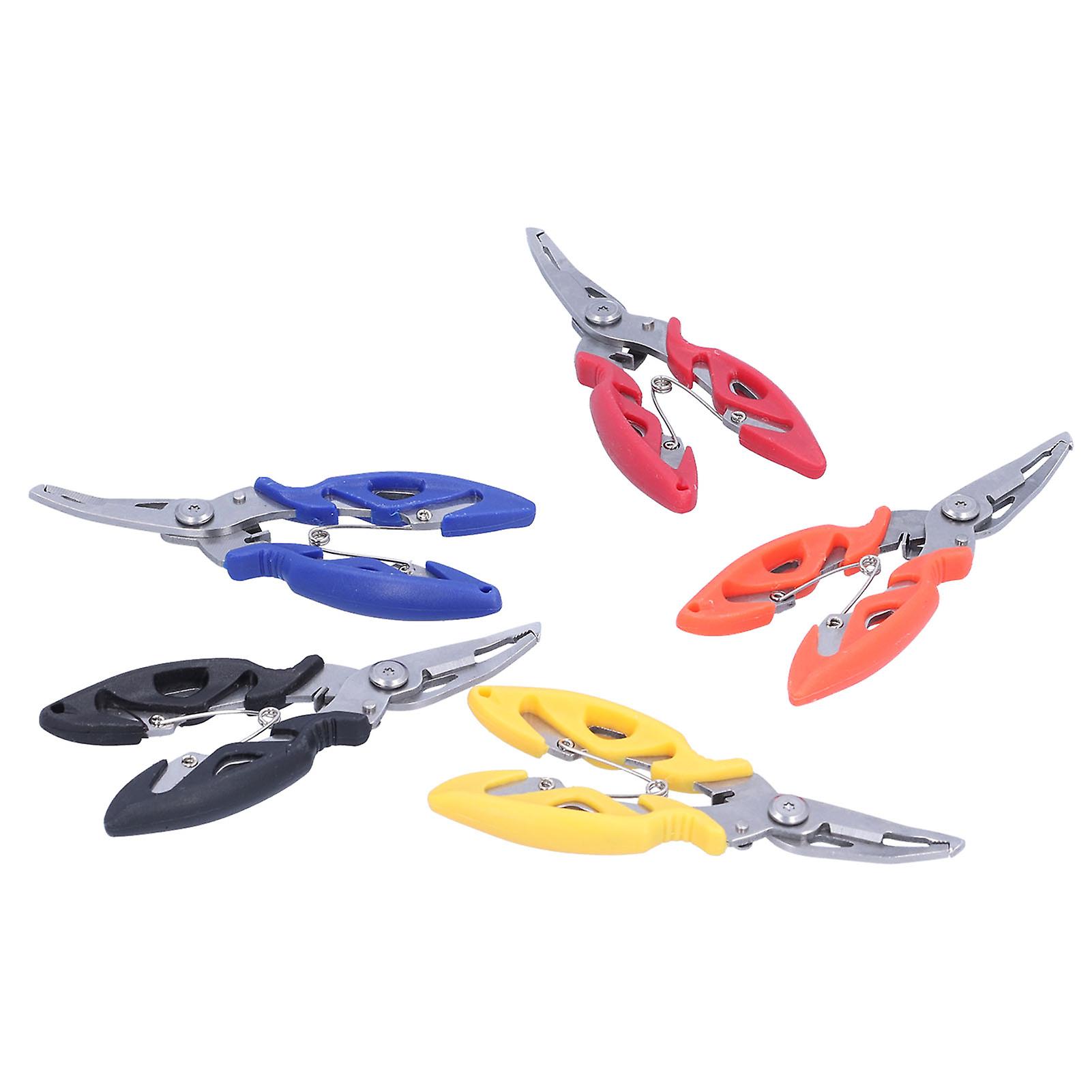 5pcs Stainless Steel Fishing Pliers Hook Remover Multifunction Lures Curved Scissors