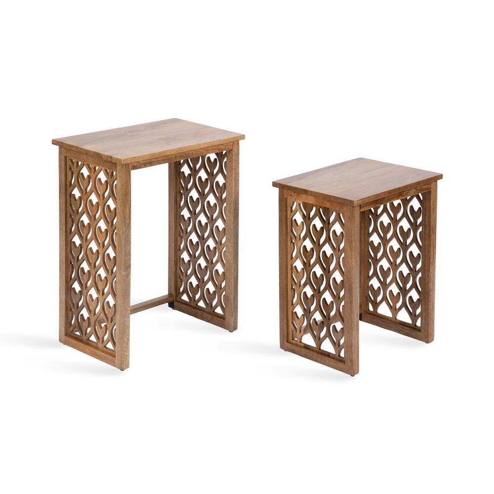 Kate and Laurel Karni Wooden Nesting Tables   2 Piece