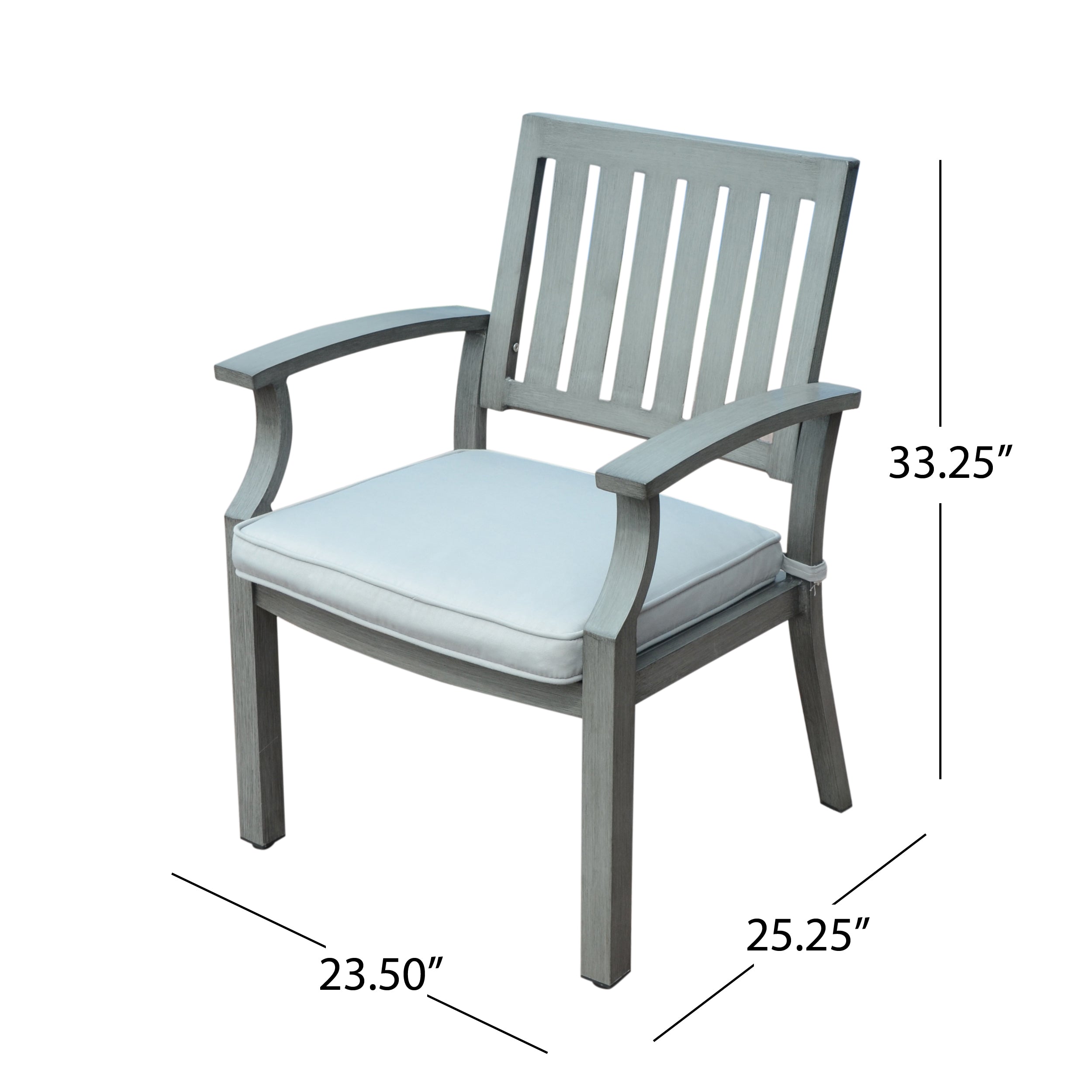 Zoey Outdoor Modern Aluminum Dining Chair With Cushion (Set of 2)