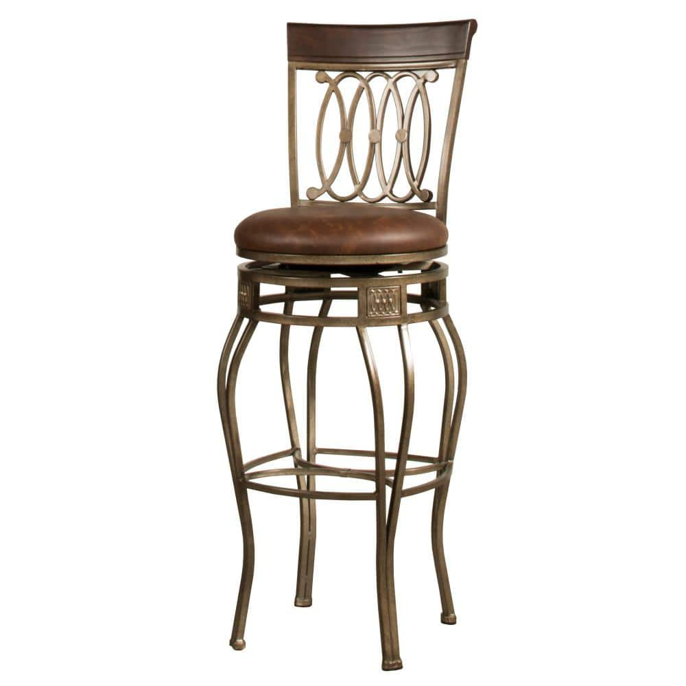 Hillsdale Furniture Montello 47.5 in. Old Steel Metal Bar Height Swivel Stool 41545H