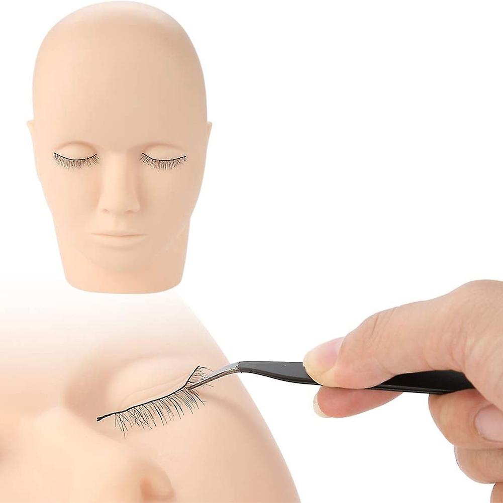 Soft Rubber Eyelash Graft Makeup Massage Practice Training Fake Headform Mannequin