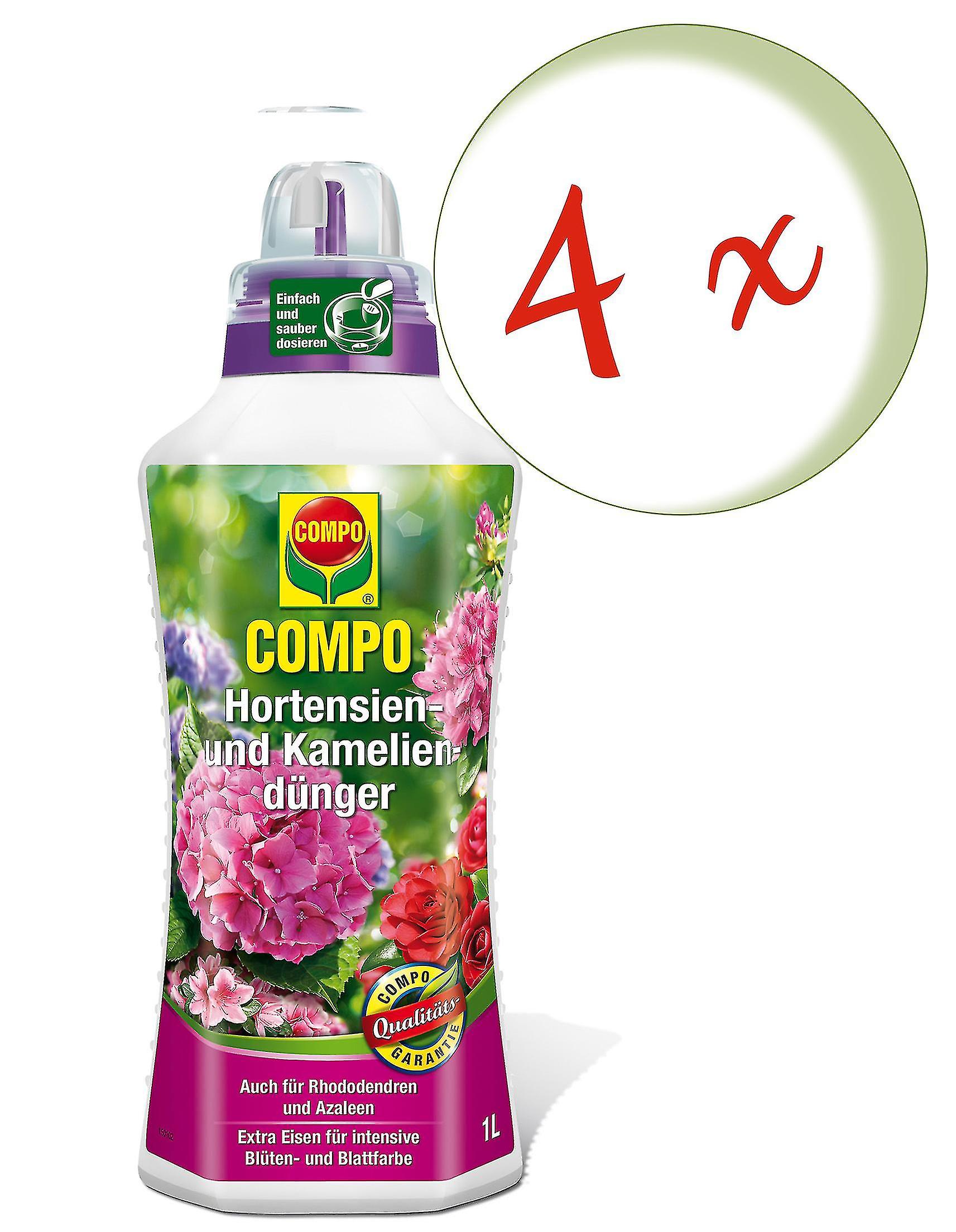 4 x COMPO hydrangea and camellia bottle， 1 litre