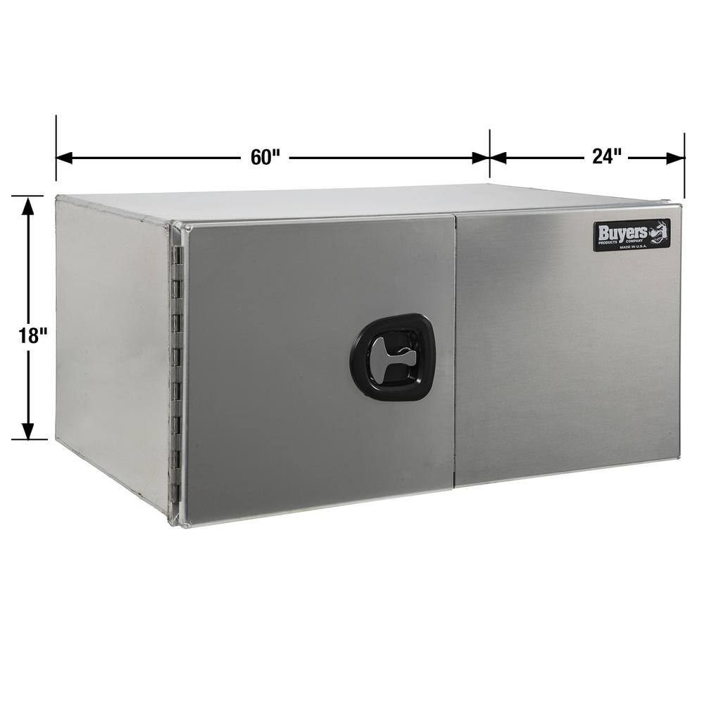 Buyers Products Company 18 in. x 24 in. x 60 in. XD Smooth Aluminum Underbody Truck Tool Box with Barn Door 1705430