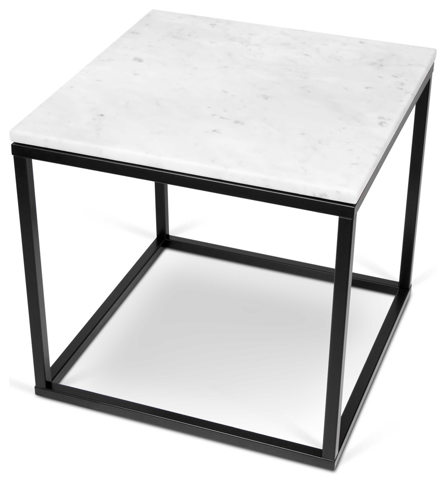 Modern Square Marble  ampMetal Side Table   Contemporary   Side Tables And End Tables   by Plush Pod Decor  Houzz